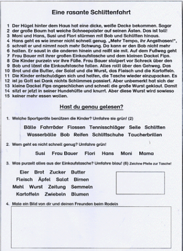 Beispiel 2 Eine rasante Schlittenfahrt