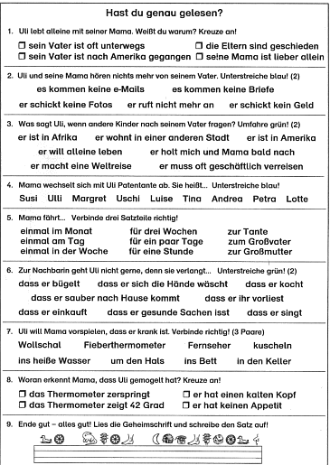 Beispiel 2 Hast du genau gelesen?